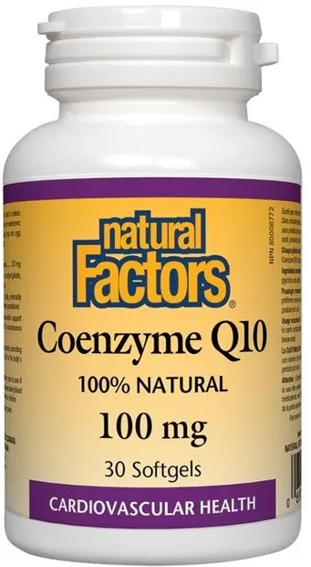 Coenzyme Q10, 100 mg, 30 capsule gelatinoase moi, Natural Factors