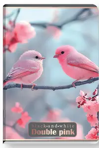Caiet Black&White Double Pink - A5, 40 foi, rânduri largi, sortiment