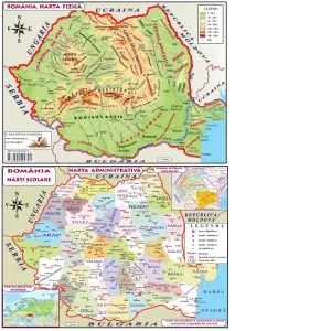 Harta fizica si administrativa a Romaniei, A4