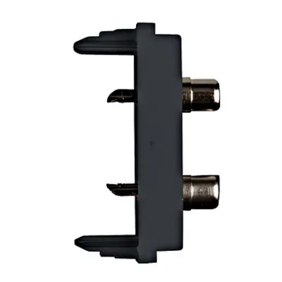 Priză audio 1M 2xRCA, negru