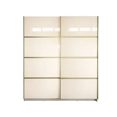 Gold Dulap 1800 Crem cu usi MDF Lucios + 1 Comoda