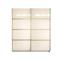 Gold Dulap 1800 Crem cu usi MDF Lucios + 1 Comoda