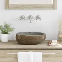 vidaXL Chiuvetă din piatră de râu (30-37) x (25-30) x 12 cm