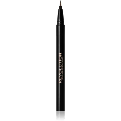 Revolution Hair Stroke Brow Pen creion pentru sprancene culoare Medium Brown 0.5 ml