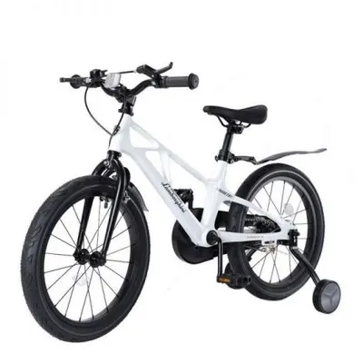 Bicicleta copii 3-5 ani, 14 inch, Lamborghini Cadru Magneziu Alba, Mesuca LBK00714WHT