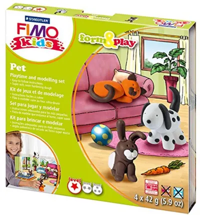 Set de lut Staedtler Fimo Kids - 4 x 42g, Pet