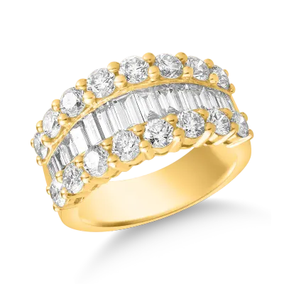 Inel din aur galben cu diamante microsetting de 3.3ct