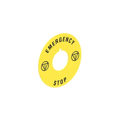 Plastic Disk For Mushroom Head Pushbuttons, Emergency/stop Ø60mm / 2.4in