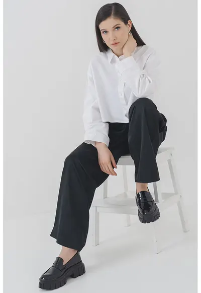 Camasa crop Erisa - Alb