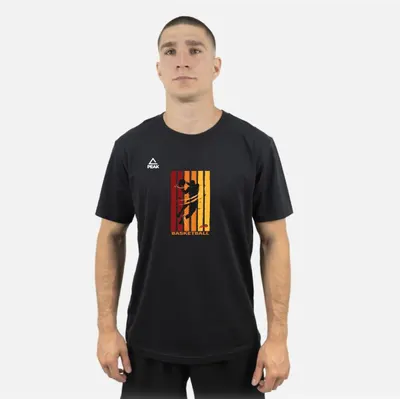 Tricou bumbac Peak Basketball Negru Seniori