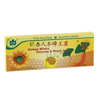 Ginkgo Biloba, Ginseng si Royal Jelly, 10 fiole, Yongkang International