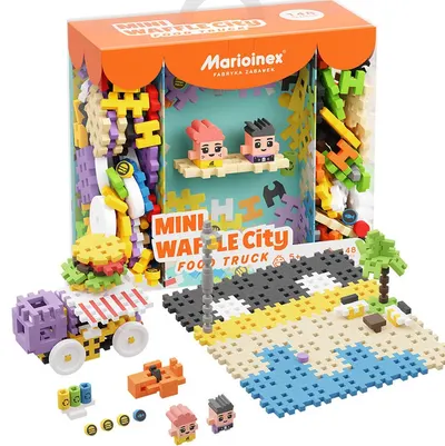 Mini constructor de vafe Marioinex - City Center, Food Truck, 148 de piese