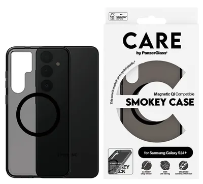 Husa CARE - Smokey, Galaxy S24 Plus, Qi, negru