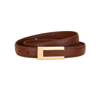 Curea dama C-203, piele naturala, Maro