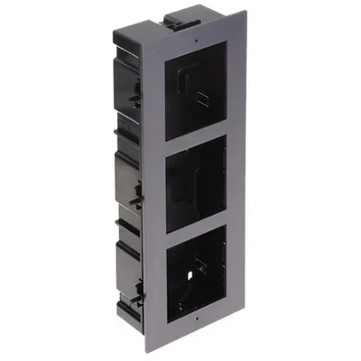 Rama montaj ingropat pentru interfon modular Hikvision DS-KD-ACF3, 3 module, aluminiu