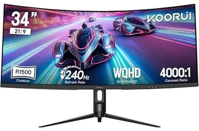 Monitor gaming KOORUI – G3441XC, 34'', UWQHD, 240Hz, 1ms, VA, Curved