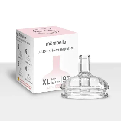 Tetina biberon Classic anti-colici Mombella, flux consistent XL, 9 luni+