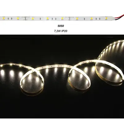 Banda LED 7.2W 12V IP20 5050 12V DC lumina verde 5050 W 10mm h 2mm