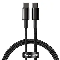Cablu Baseus - Tungsten, USB-C/USB-C, 2 m, negru