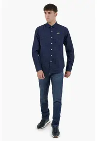 Camasa regular fit cu imprimeu discret - Bleumarin
