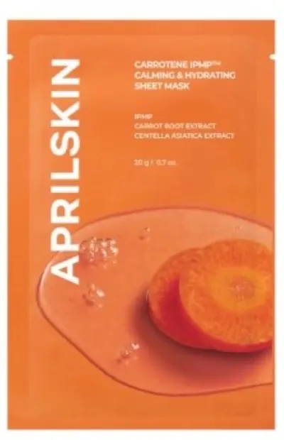 Aprilskin Carrotene Mască facială pe foaie Calming & Hydrating, 20 g