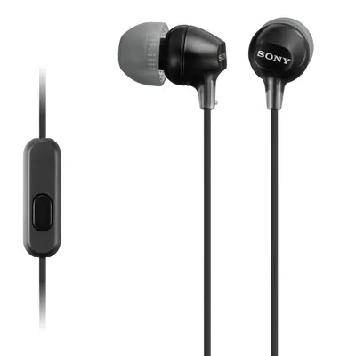 Căști cu microfon Sony - MDR-EX15AP, negre