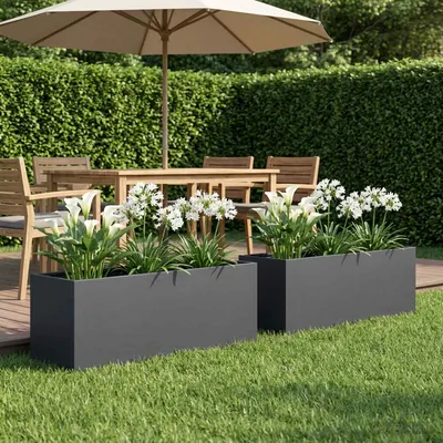 vidaXL Vază pentru Grădină 2 buc. Antracit 100 x 30 x 30 cm
