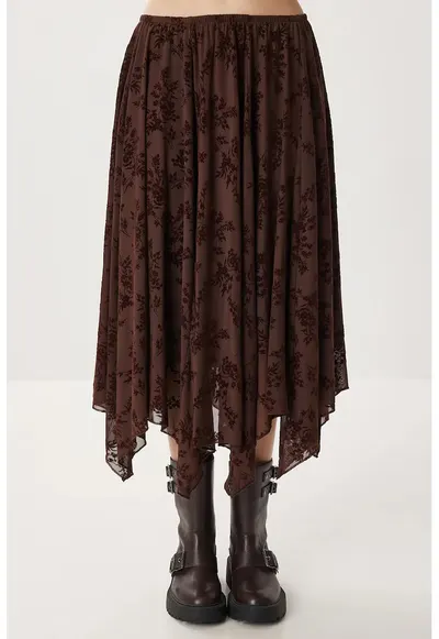 Fusta midi - Happiness Istanbul - imprimeu floral - tul - Maro