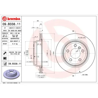 Disc frana BREMBO 09.B338.11