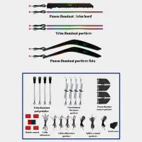 Lumini ambientale dedicate Toyota Corolla 12 2018-2023, RGB Acrilice 18 in 1 Dinamice cu efect symphony, Control din Aplicatie Bluetooth / Buton