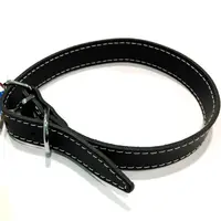 Zgarda din piele, neagra, reglabila, 22 mm x 550 mm