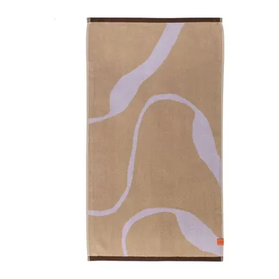 Prosop mov lavandă/maro deschis din bumbac organic 70x133 cm Nova Arte – Mette Ditmer Denmark