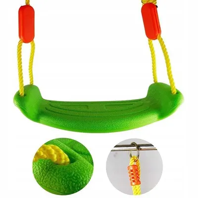 Leagan pentru copii Malplay Green Kingsport, din plastic, dimensiune 41 x 17.5 x 11 cm