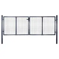 vidaXL Poartă de grădină din plasă, oțel galvanizat, gri, 300x100 cm