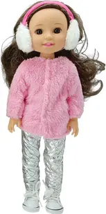 Păpuşă Moni Toys - Fairy Doll, în haine de iarnă, 38 cm