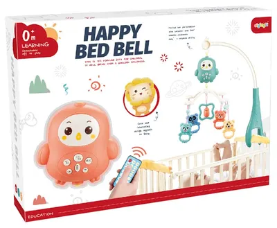 Carusel muzical pentru pătuț Raya Toys - Pinguin portocaliu