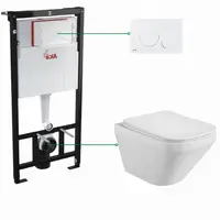 Set vas wc suspendat Bristol Foglia, clapeta alb lucios, rezervor wc incastrat Alcaplast, Sadromodul