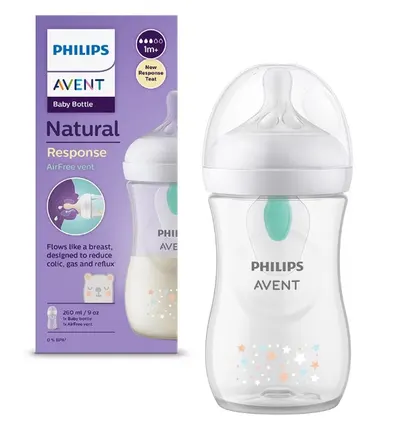 Biberon Philips Avent - Natural Response 3.0, AirFree, 260 ml, Koala