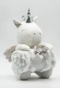 Paturica pufoasa cu jucarie TOY unicorn 25cm Hausmann