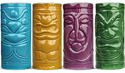 Set căni din ceramică Mikamax - Tiki, 4 buc, 330 ml