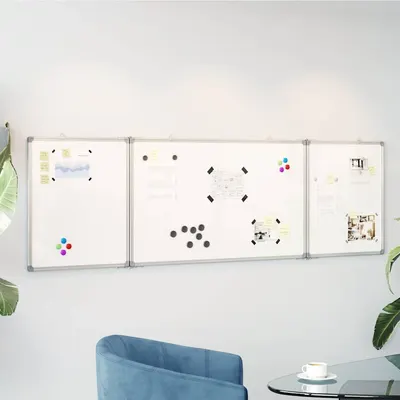 vidaXL Tablă magnetică pliabilă, alb, 160x50x1,7 cm, aluminiu