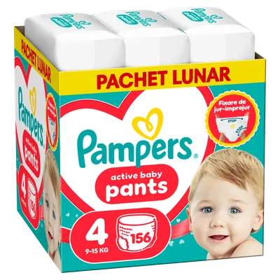 Scutece-chilotel Pants XXL Box Marimea 4 pentru 9-15 kg, 156 bucati, Pampers