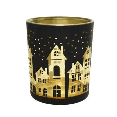 Suport pentru lumanare - Tealightholder Glass Laser Houses