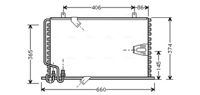Condensator climatizare potrivit BMW 5 (E34) 2.5D 3.6 3.8 09.88-07.96