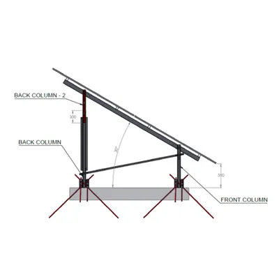 Structura fixare 10 panouri fotovoltaice cu sistem de reglaj – kit complet pentru 2x5 panouri, inclinare 30°