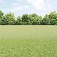 vidaXL Gard hexagonal cu stâlp 25 x 0,6 m Oțel Galvanizat Argintiu