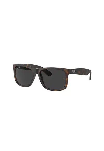 Ochelari de soare wayfarer cu logo discret Justin - Negru/Maro