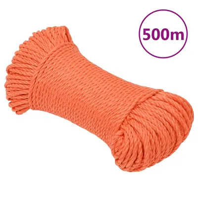 vidaXL Frânghie de lucru, portocaliu, 3 mm, 250 m, polipropilenă