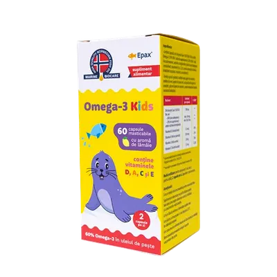Omega 3 Kids Marine Biocare, 60 capsule masticabile, Phyto Biocare