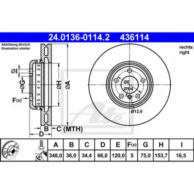 Disc frana ATE 24.0136-0114.2
